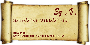 Sziráki Viktória névjegykártya